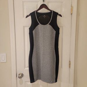 Athleta Fuse Scuba Dress Small Black Grey Colorblock Bodycon Mesh Back NWOT NEW
